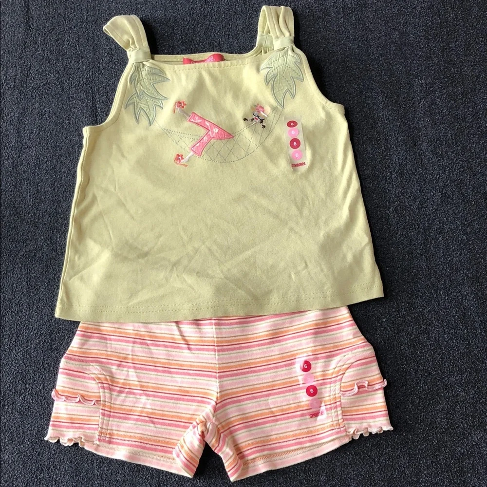 Gymboree Aloha Wahine 100% Cotton Multi-Color Stripe With 2 Side Ruffle Size 6 - Picture 9 of 16